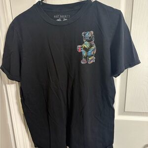 Riot Society Black Tee with Vibrant Bear Graphic